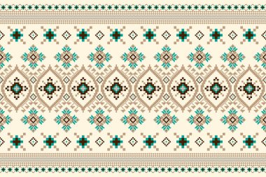 Krem zemin üzerinde geleneksel Ukrayna kabilesinin güzel figürü. Krem rengi işleme biçimi soyut vektör çizimi. Doku, kumaş, giysi, ambalaj..