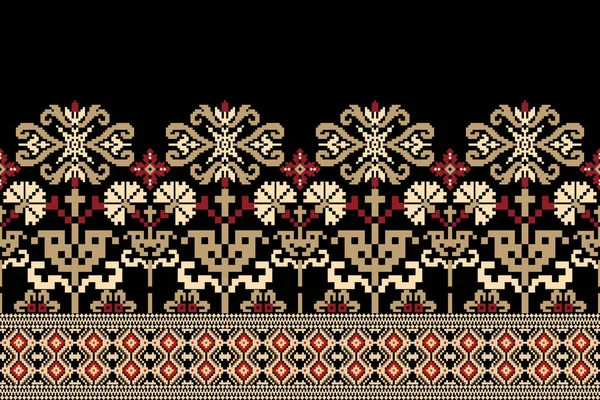 Hermosa Figura Tribal Indonesio Geométrica Étnica Oriental Patrón Tradicional Sobre — Vector de stock