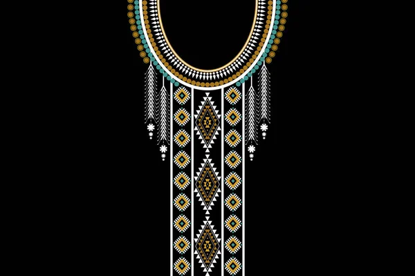 Schöne Figur Tribal Afrikanischen Halskette Geometrischen Ethnischen Blumenmuster Traditionellen Auf — Stockvektor