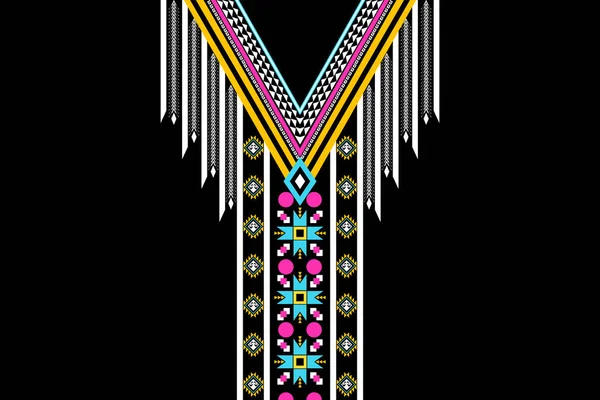 Hermosa Figura Tribal Africana Collar Patrón Floral Tradicional Sobre Fondo — Vector de stock