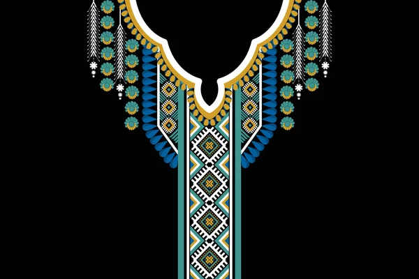 아름다운 부족인 인도의 목걸이는 배경에서 전통적으로 무늬를 가지고 Aztec 스타일 — 스톡 벡터