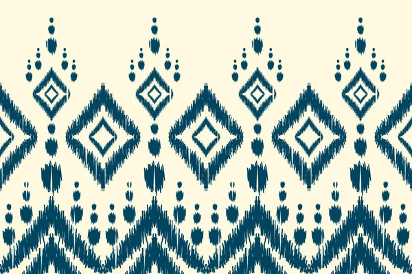 Hermosa Figura Tribal Africana Patrón Ikat Tradicional Sobre Fondo Crema — Archivo Imágenes Vectoriales