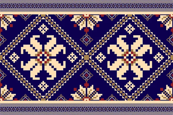 Beautiful Figure Tribal Cross Stitch Geometric Ethnic Oriental Pattern Traditional — ストックベクタ