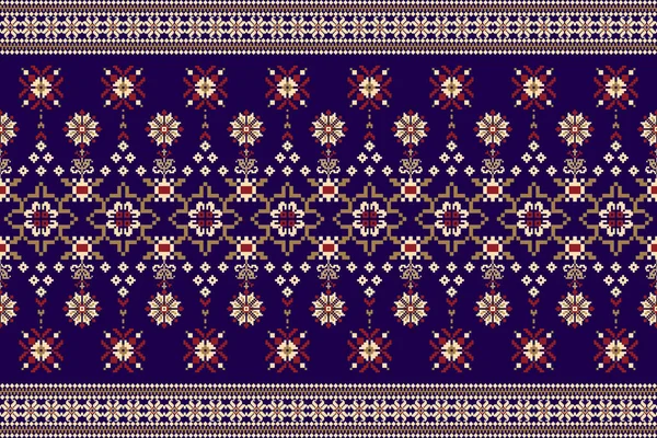 美しい図部族青の背景に伝統的なインドの幾何学的な民族の東洋のパターン アステカスタイル ベクトルのイラスト — ストックベクタ