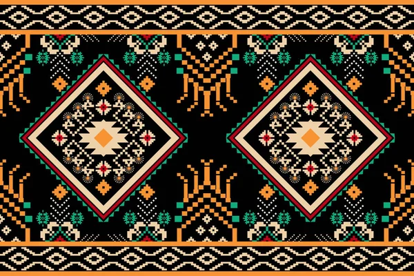 Mooi Figuur Tribaal Afrikaans Geometrisch Etnisch Oosters Patroon Traditioneel Zwarte — Stockvector