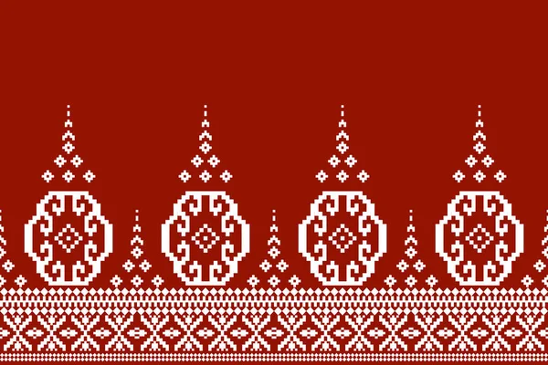 Beautiful Figure Tribal Thai Geometric Ethnic Oriental Pattern Traditional Background — Vector de stock