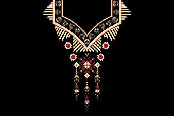 Beautiful Figure Tribal Geometric Ethnic Collar Lace Oriental Pattern Traditional — Διανυσματικό Αρχείο