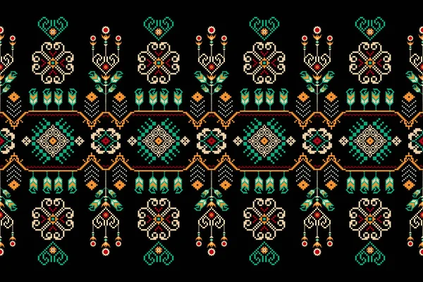 Hermoso Patrón Oriental Étnico Patrón Pattern Geometric Punto Cruz Tradicional — Vector de stock