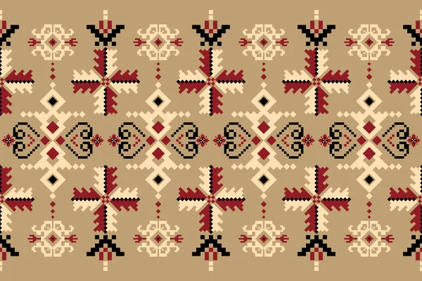 Mooi Figuur Tribaal Afrikaans Geometrisch Etnisch Oosters Patroon Traditioneel Bruine — Stockvector