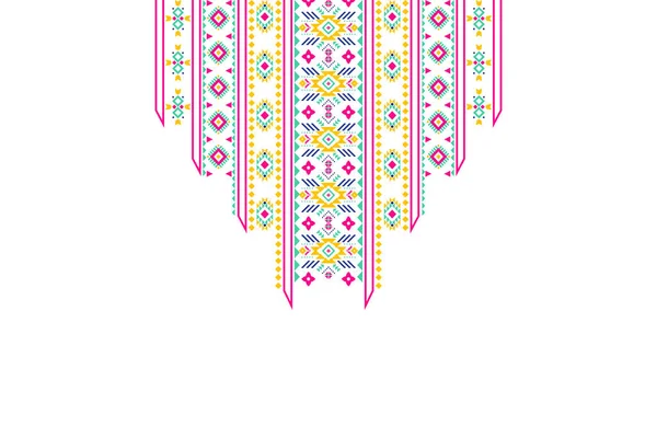 Beautiful Figure Tribal Indian Neckline Pattern Geometric Ethnic Oriental Pattern — Stock Vector