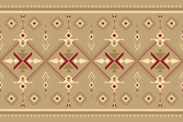 Beautiful Geometric Ethnic Oriental Pattern Traditional Brown Background Aztec Style — Vector de stock