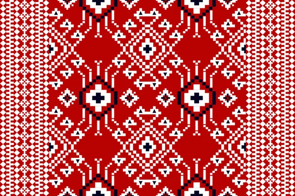 Beautiful Tribal Geometric Ethnic Oriental Pattern Traditional Red Background Red — 스톡 벡터