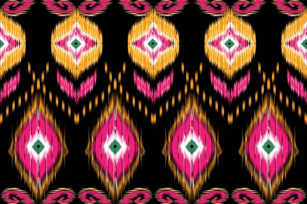 Beautiful Tribal African Embroidery Geometric Ethnic Oriental Pattern Traditional Black — Vector de stock