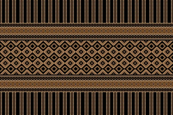 Güzel Taylandlı dikişsiz desen. Geometrik etnik oryantal desen geleneksel olarak siyah zemin üzerinde. Nakış, nakış, soyut, vektör, çizim. Doku, kumaş, giysi, ambalaj, halı için tasarım.