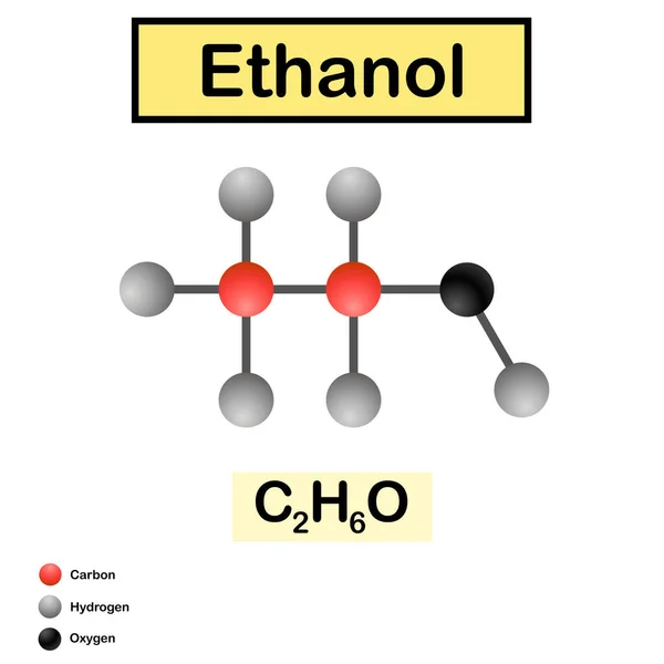 Etanolelementets Struktur Vit Bakgrund Isolerad Molekyl Etanol Vector Illustration Design — Stock vektor