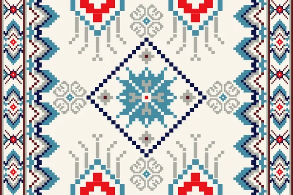 Beautiful Figure Tribal Ukrainian Geometric Ethnic Oriental Pattern Traditional Cream — Stock vektor