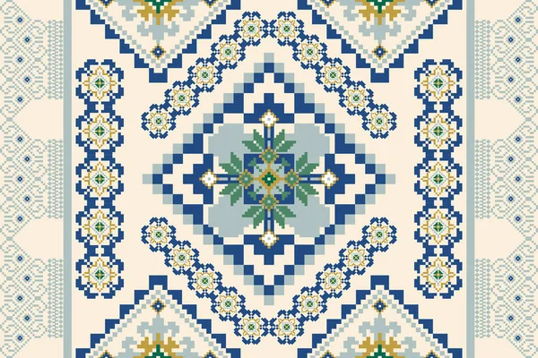 Beautiful Persian Knitted Embroidery Geometric Ethnic Oriental Seamless Pattern Traditional — 图库矢量图片