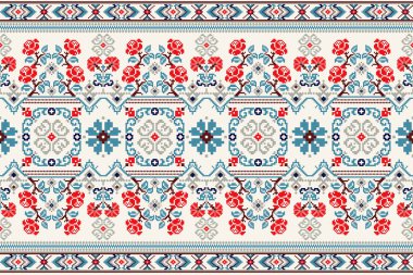 Güzel örülmüş nakış. Geometrik etnik oryantal dikişsiz desen krem zemin üzerinde geleneksel. Soyut, soyut, vektör, çizim. Doku, kumaş, giysi, ambalaj, halı tasarımı.