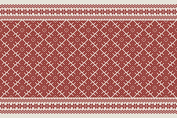 Beautiful Ukrainian Embroidery Geometric Ethnic Oriental Pattern Traditional Background Aztec — Vetor de Stock