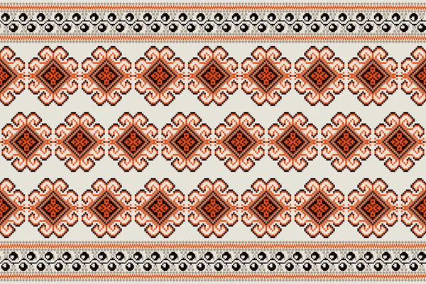 Beautiful Persian Knitted Embroidery Geometric Ethnic Oriental Seamless Pattern Traditional — Stock vektor