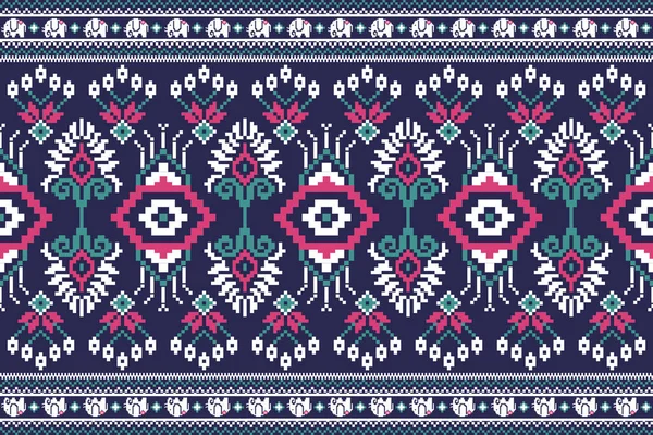 Magnifique Broderie Ukrainienne Motif Oriental Ethnique Géométrique Traditionnel Sur Fond — Image vectorielle