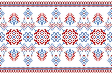 Güzel örülmüş nakış. Geometrik etnik oryantal desen beyaz arka planda geleneksel. Soyut, vektör, çizim. Dekorasyon, doku, kumaş, giysi, ambalaj, halı için tasarım..