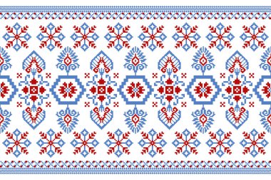 Güzel örülmüş nakış. Geometrik etnik oryantal desen beyaz arka planda geleneksel. Soyut, vektör, çizim. Dekorasyon, doku, kumaş, giysi, ambalaj, halı için tasarım..