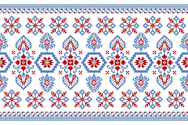 漂亮的针织绣花 白色背景上的几何东方图案 阿兹特克风格 地毯的设计 — 图库矢量图片