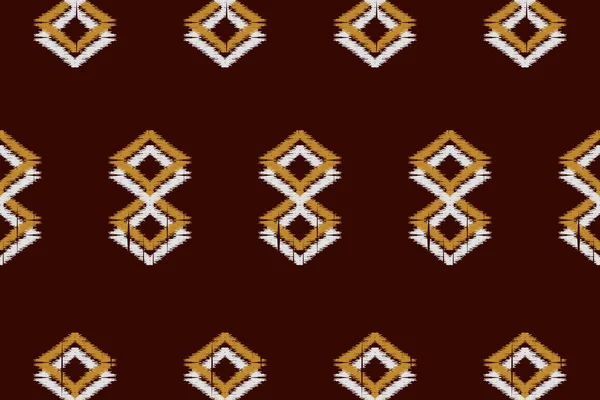 Magnifique Motif Sans Couture Ikat Brodery Geometric Broderie Traditionnelle Sur — Image vectorielle