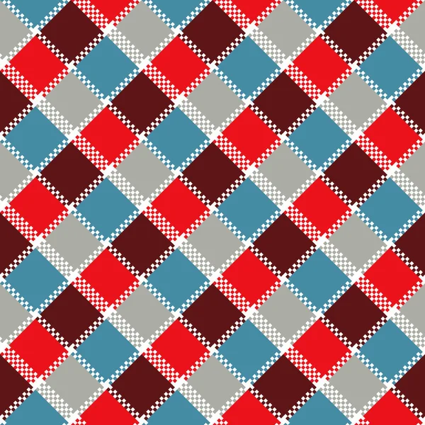 전통적 물기없는 백그라운드 Plaid Scottish Lumberjack Pattern Red Blue Brown — 스톡 벡터