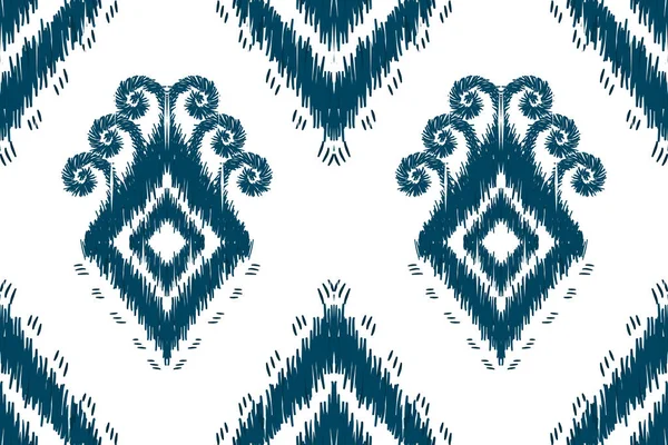 Belle Figure Tribale Africaine Ikat Motif Sans Couture Traditionnelle Sur — Image vectorielle