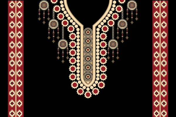 Belle Figure Collier Tribal Motif Ethnique Géométrique Floral Traditionnel Sur — Image vectorielle