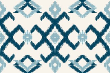 Güzel Ikat nakışı. Geometrik etnik oryantal desen beyaz arka planda geleneksel. Soyut, vektör, illüstrasyon. Doku, kumaş, giysi, ambalaj, dekorasyon, halı için tasarım..