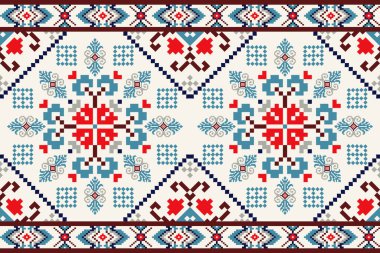 Güzel örülmüş nakış. Geometrik etnik oryantal dikişsiz desen krem zemin üzerinde geleneksel. Soyut, soyut, vektör, çizim. Doku, kumaş, giysi, ambalaj, halı tasarımı.