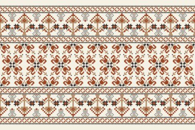 Güzel örülmüş nakış. Geometrik etnik oryantal desen beyaz arka planda geleneksel. Soyut, vektör, çizim. Doku, kumaş, giysi, ambalaj, dekorasyon, halı için tasarım..