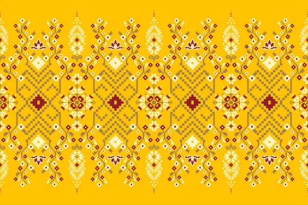 Schöne Figur Stamm Geometrische Ethnische Orientalische Muster Traditionell Auf Gelbem — Stockvektor