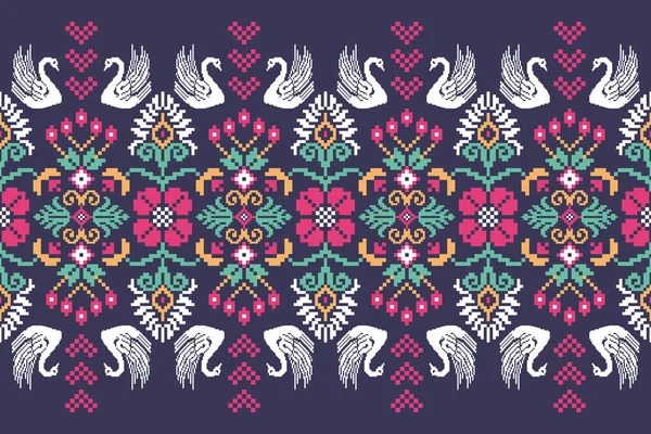 Hermosa Figura Tribal Geométrica Étnica Oriental Patrón Tradicional Sobre Fondo — Vector de stock