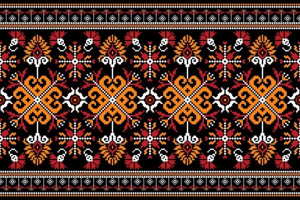 Piękna Figura Plemienna Afrykański Geometryczny Etniczny Orientalny Wzór Tradycyjny Czarnym — Wektor stockowy