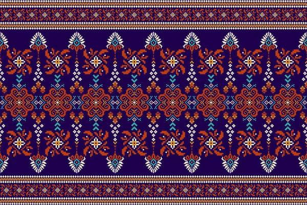 美丽的印度花卉图案 几何的东方民族传统背景 阿兹特克风格 印刷品和地毯的设计 — 图库矢量图片