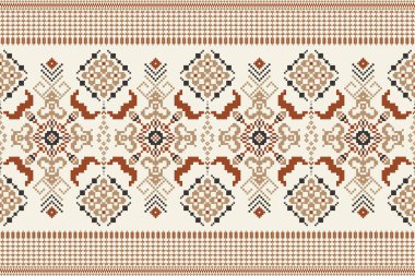 Güzel çapraz dikiş deseni. Geometrik etnik doğu deseni geleneksel arka plan. Soyut, vektör, illüstrasyon. Doku, kumaş, giysi, ambalaj, dekorasyon, halı, baskı için tasarım..