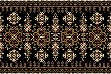 Kusursuz örülmüş desenler. Geometrik etnik oryantal desen geleneksel arka plan. Soyut, vektör, illüstrasyon. Doku, kumaş, giysi, ambalaj, dekorasyon, halı, iz..