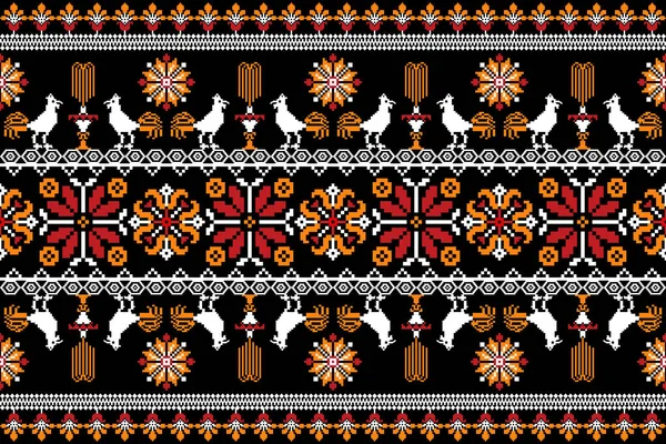 아름다운 솔기없는 전통적 지리학적 동양식 Background Aztec 스타일 추상적 일러스트레이션 — 스톡 벡터