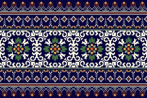 Hermoso Estilo Tailandés Sin Costura Floral Pattern Aztec Abstracto Vector — Vector de stock