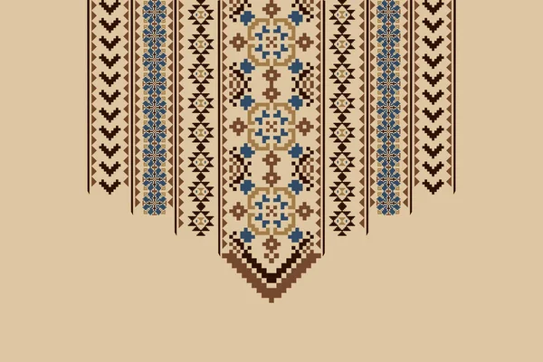 Decote Bonito Decote Floral Pattern Boho Colar Isolado Projeto Pescoço — Vetor de Stock