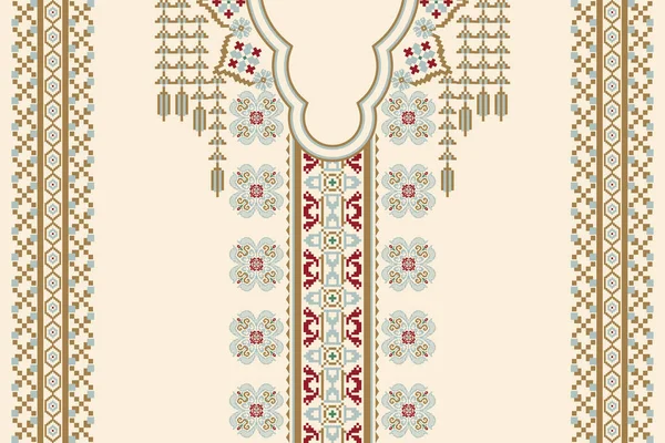 Beautiful Neckline Floral Pattern Boho Neckline Necklace Isolated Neck Design — Stock Vector