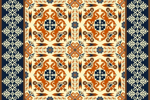 Hermoso Estilo Arabesco Sin Costura Floral Pattern Aztec Vector Illustration — Vector de stock