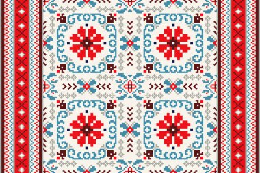 Çiçeksiz güzel desen. Beyaz arka plan. Soyut, vektör, illüstrasyon. Doku, kumaş, giysi, ambalaj, dekorasyon, halı için tasarım. Geleneksel geometrik etnik desen..