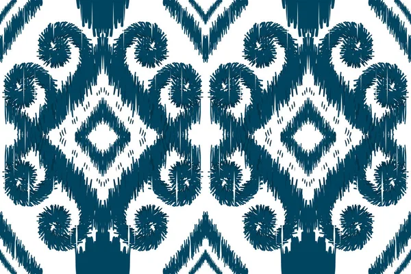 Hermosa Figura Tribal Africana Ikat Patrón Sin Costura Tradicional Sobre — Vector de stock