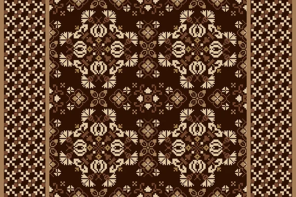 Knitted Embroidery Geometric Ethnic Oriental Pattern Traditional Background Aztec Style — Vector de stock