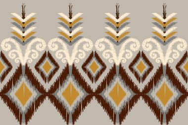 African Ikat paisley seamless pattern.geometric ethnic oriental pattern traditional background.Aztec style abstract vectorillustration.design for texture,fabric,clothing,wrapping,decoration,carpet.